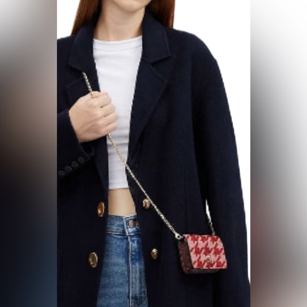 Coach Houndstooth Pink/Red Crossbody